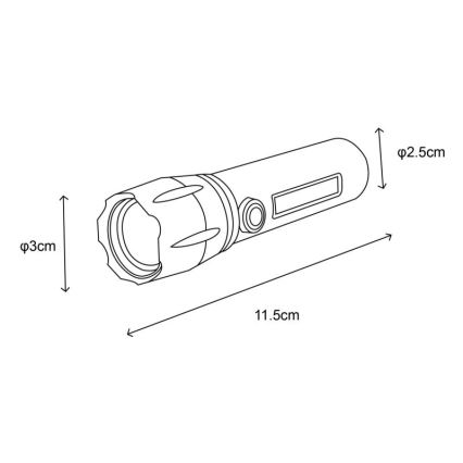 Globo - LED Akku-Taschenlampe LED/3W/5V + COB/3W 5500K 1200 mAh