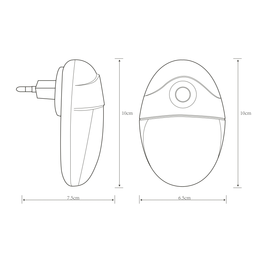 Globo - LED Orientierungsleuchte mit Sensor für Steckdose 4xLED/0,6W/230V 6500K