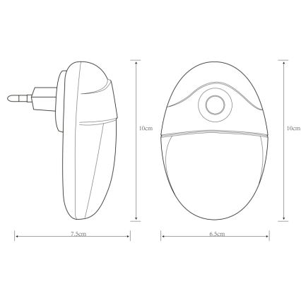 Globo - LED Steckdosen-Orientierungslicht mit Sensor 4xLED/0,6W/230V 6500K