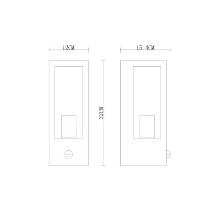 Globo Wandleuchte mit Sensor 1xE27/60W/230V IP44