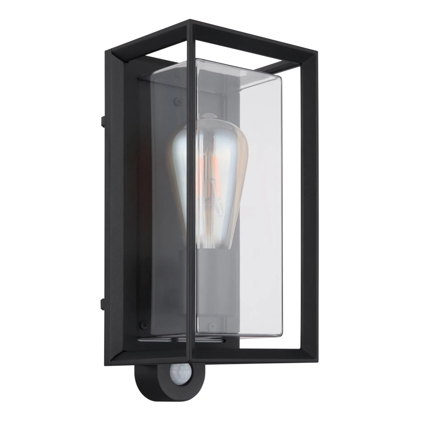 Globo - Outdoor-Wandleuchte mit Sensor 1xE27/60W/230V IP44 schwarz