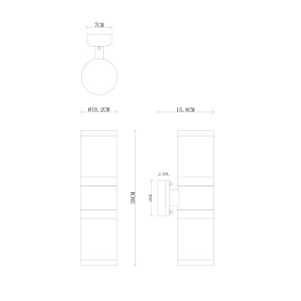 Globo - Outdoor-Wandleuchte 2xE27/60W/230V IP44