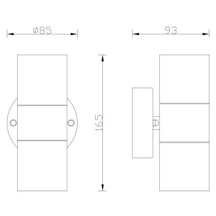 Globo - Außenwandbeleuchtung 2xGU10/35W/230V IP44