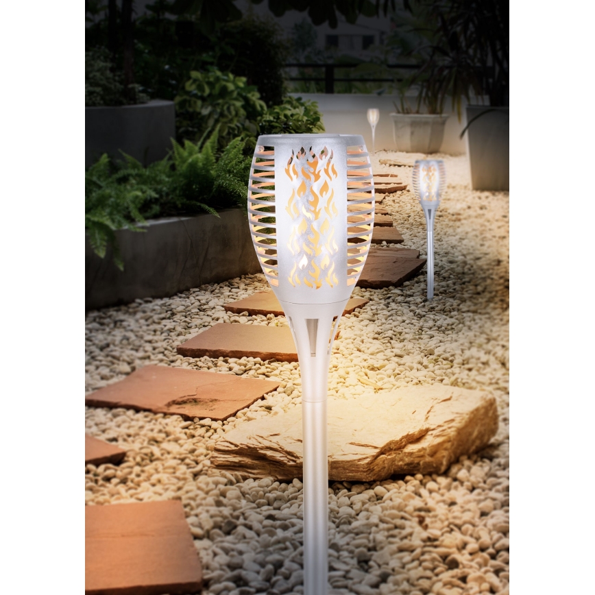 Globo - LED-Solarleuchte LED/3,6W/3V 1800K IP44 glänzendes Chrom