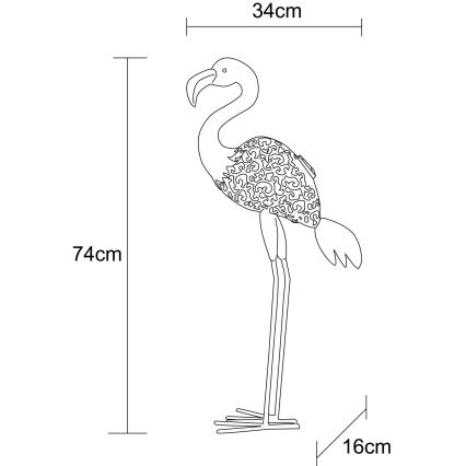 Globo - LED-Solarleuchte LED/3V IP44 300 mAh, Flamingo-Design