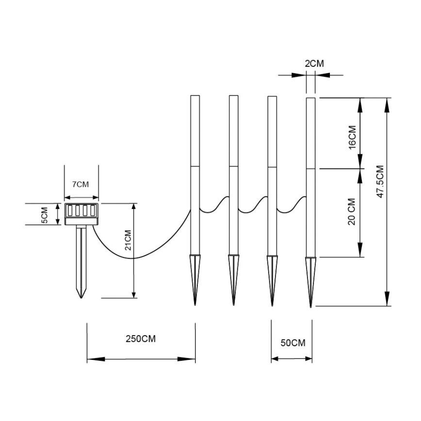 Globo - SET 4x LED Solarleuchte 4xLED/0,07W IP44 600 mAh