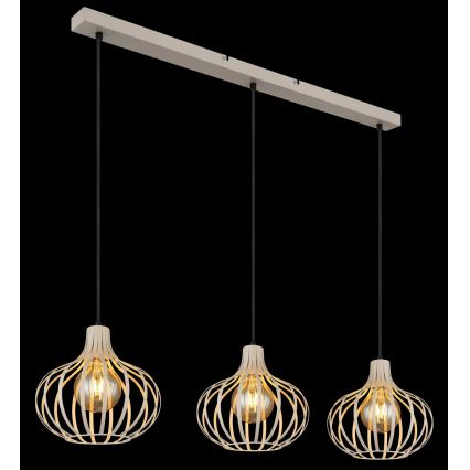 Globo - Hängeleuchte an Kabel 3xE27/40W/230V beige
