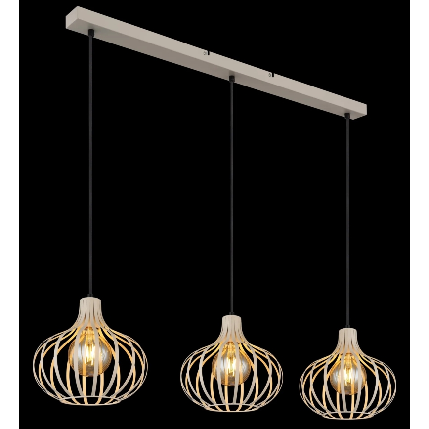 Globo - Hängeleuchte an Kabel 3xE27/40W/230V beige