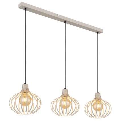 Globo - Hängeleuchte an Kabel 3xE27/40W/230V beige
