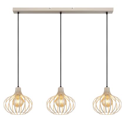 Globo - Hängeleuchte an Kabel 3xE27/40W/230V beige