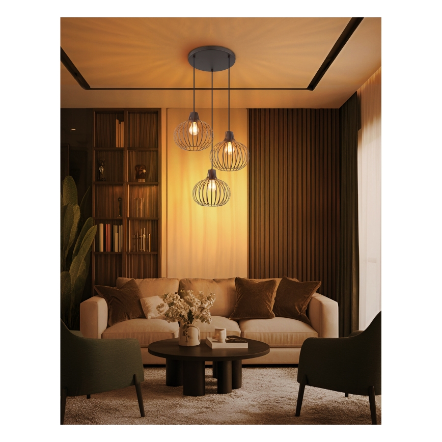 Globo - Pendelleuchte mit Kabelaufhängung 3xE27/40W/230V