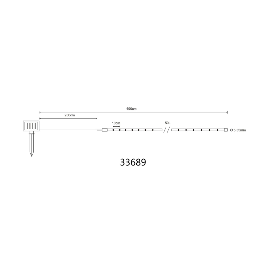 Globo - LED-Solar-Lichterkette LED/1,2V IP44 4,9 m 600 mAh