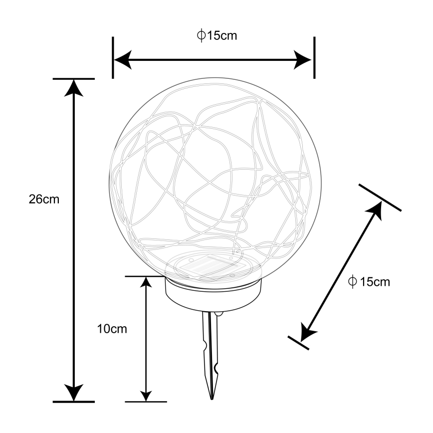Globo - LED-Solarbeleuchtung 20xLED/0,06W/1,2V d 15 cm IP44
