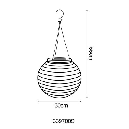 Globo - Höhenverstellbare LED-Solar-Hängeleuchte LED/0,5W/3V IP44 300 mAh beige