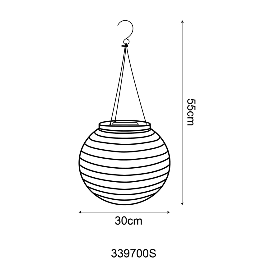 Globo - Höhenverstellbare LED-Solar-Hängeleuchte LED/0,5W/3V IP44 300 mAh beige