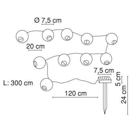 Globo - LED-Solarlichterkette 10xLED/0,06W/1,2V IP44