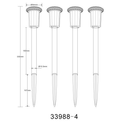 Globo - SET 4x LED Solarleuchte LED/0,06W/1,2V IP44 100 mAh