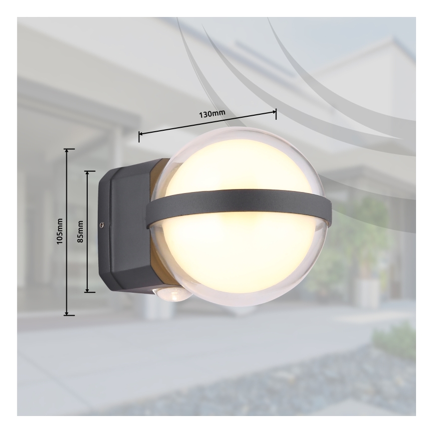 Globo - LED-Outdoor-Wandleuchte LED/12W/230V IP54 schwarz