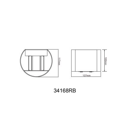 Globo - LED Außenwandleuchte 2xLED/3W/230V IP54 schwarz