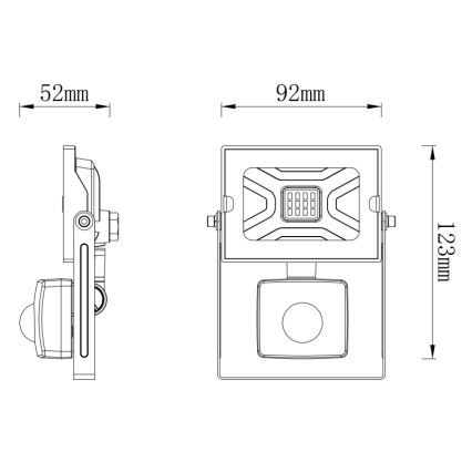 Globo - LED-Flutlicht mit Sensor LED/10W/230V IP44