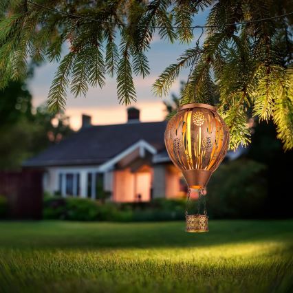 Globo - LED Hängende Solar-Dekoration 12xLED/0,02W/3V IP44 300 mAh fliegender Ballon