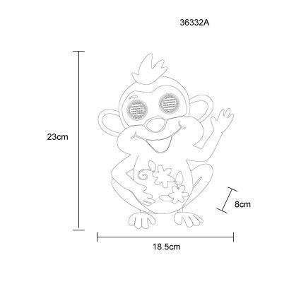 Globo - LED-Solarleuchte 104xLED/3V IP44 300 mAh Affe