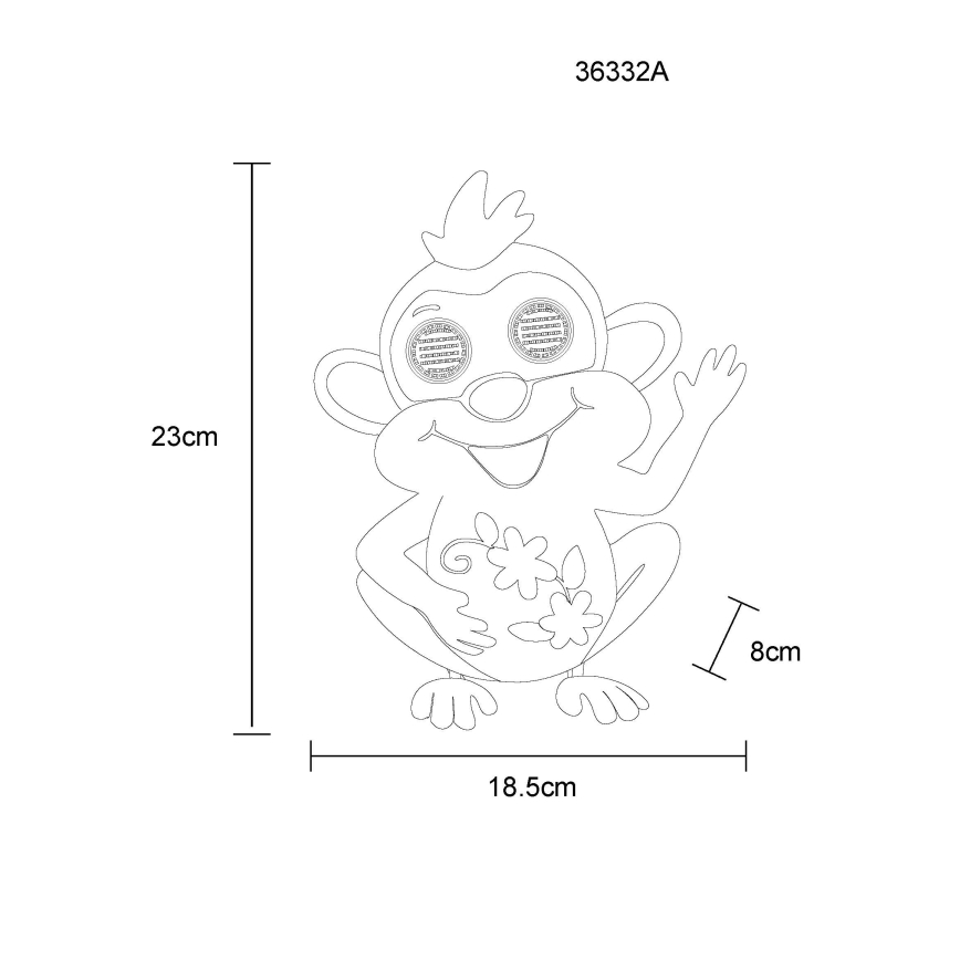 Globo - LED-Solarleuchte 104xLED/3V IP44 300 mAh Affe