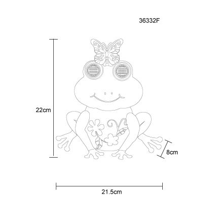 Globo - LED-Solarleuchte 104 LEDs/3 V, IP44, 300 mAh, Frosch