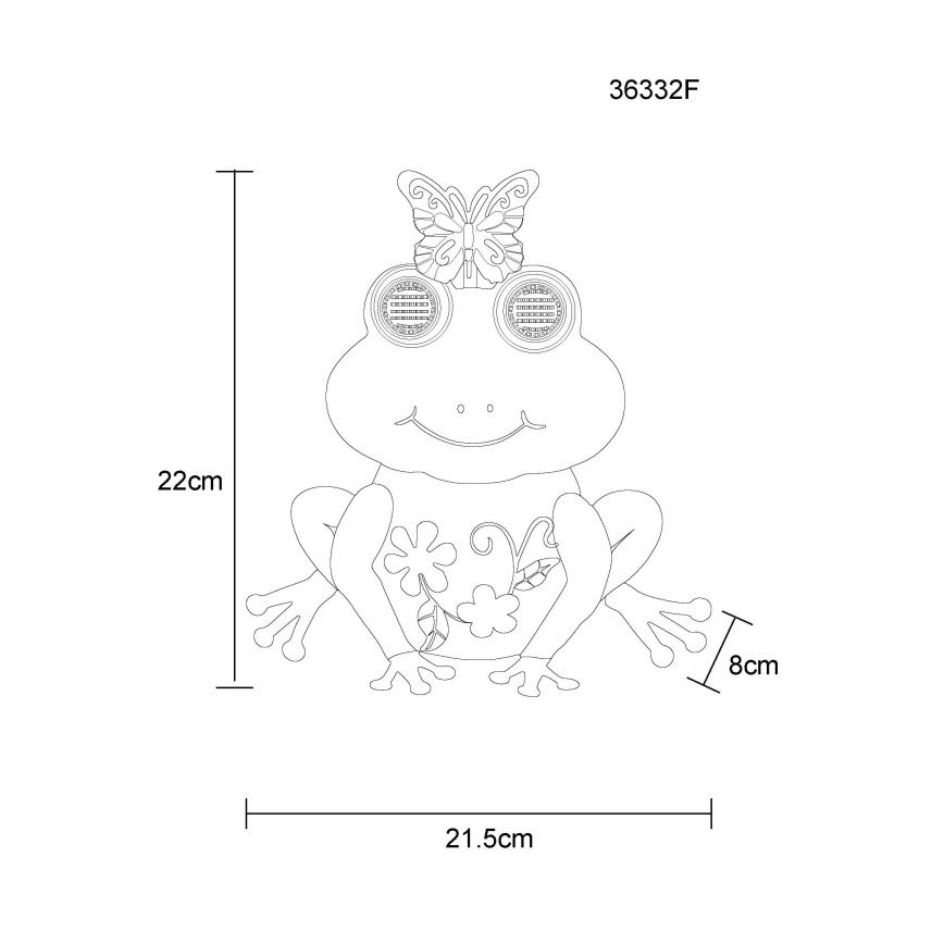 Globo - LED-Solarleuchte 104 LEDs/3 V, IP44, 300 mAh, Frosch