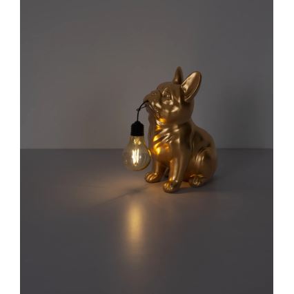 Globo - LED-Solarleuchte LED/3V IP44 300 mAh goldener Hund