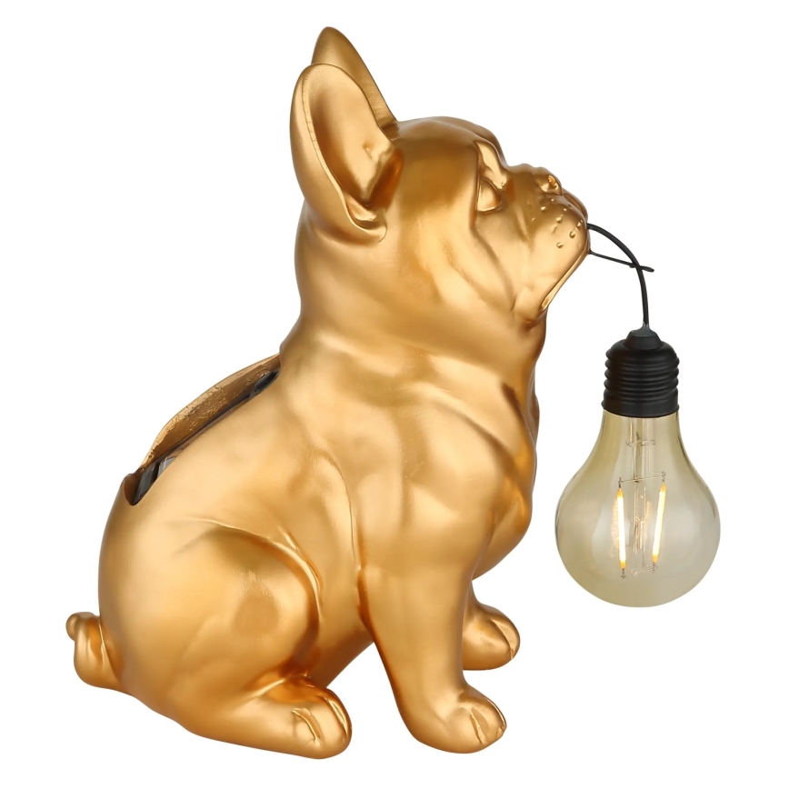 Globo - LED-Solarleuchte LED/3V IP44 300 mAh goldener Hund