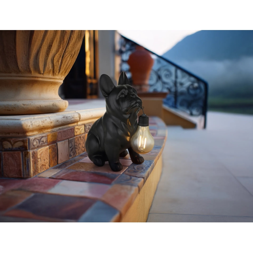 Globo - LED-Solarleuchte LED/3V IP44 300 mAh schwarzer Hund