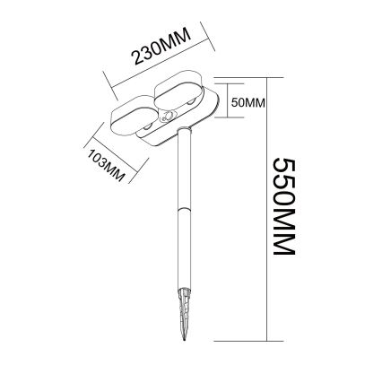 Globo - LED Solarleuchte mit Sensor LED/7,2W/3V IP44 1200 mAh