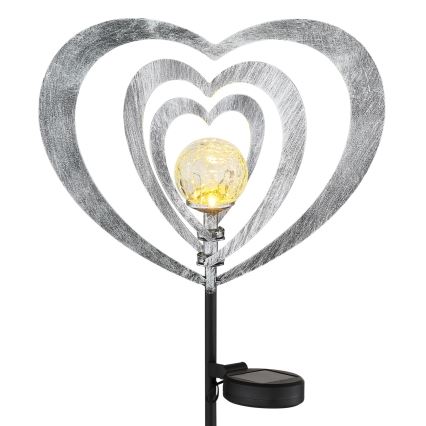 Globo - LED-Solarleuchte LED/3V IP44 300 mAh Silbernes Herz