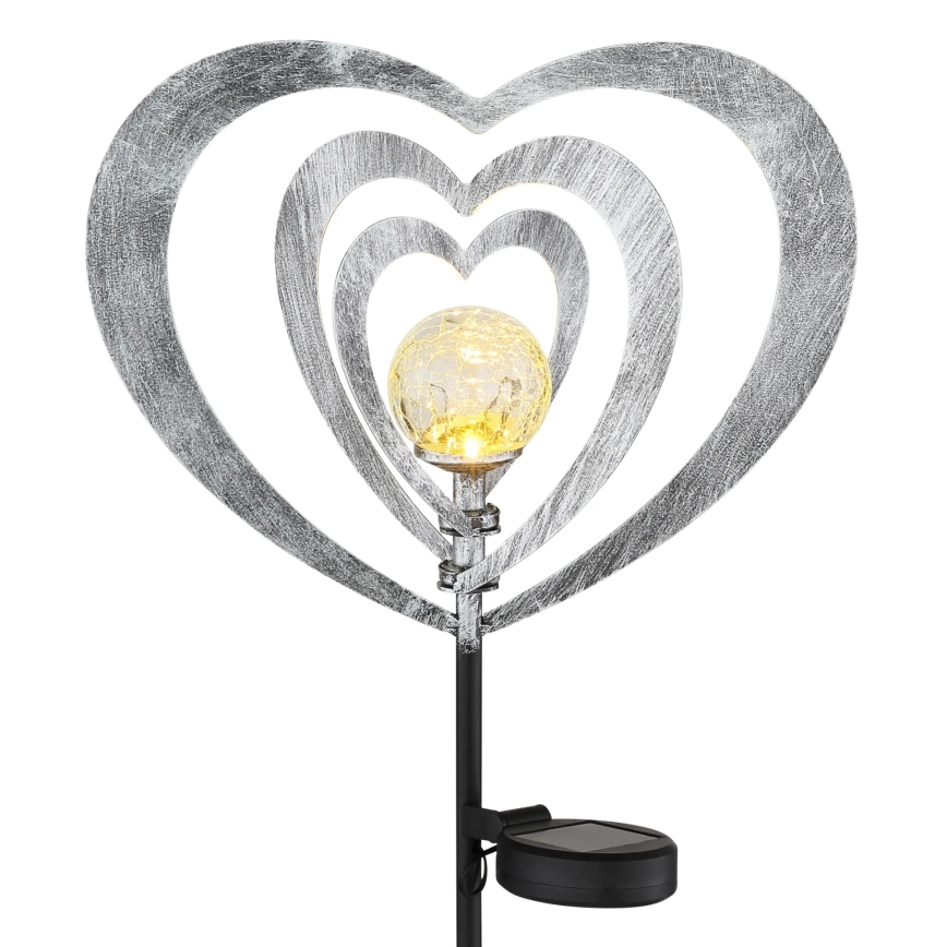 Globo - LED-Solarleuchte LED/3V IP44 300 mAh Silbernes Herz