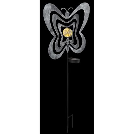 Globo - LED-Solarleuchte LED/3V IP44 300 mAh silberner Schmetterling