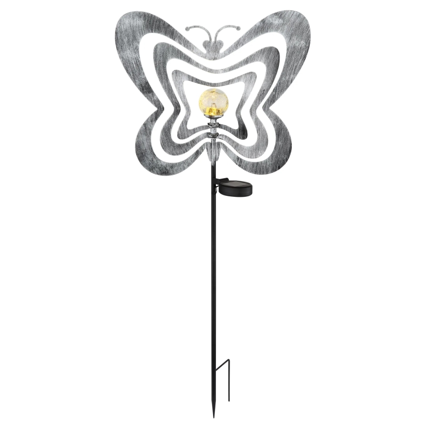 Globo - LED-Solarleuchte LED/3V IP44 300 mAh silberner Schmetterling