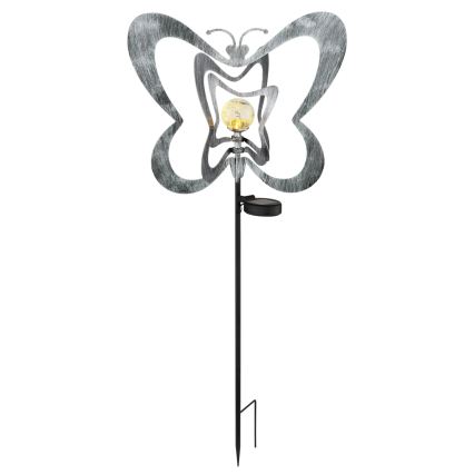 Globo - LED-Solarleuchte LED/3V IP44 300 mAh silberner Schmetterling
