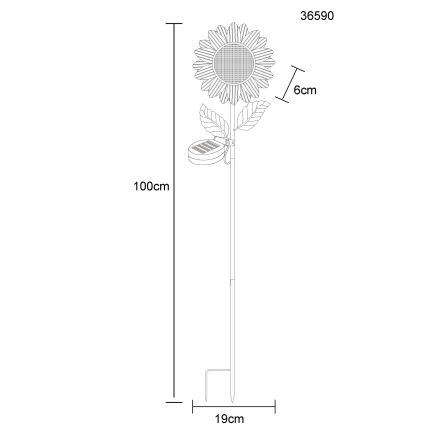 Globo - LED-Solarleuchte 200 LEDs/3 V IP44 600 mAh Blume