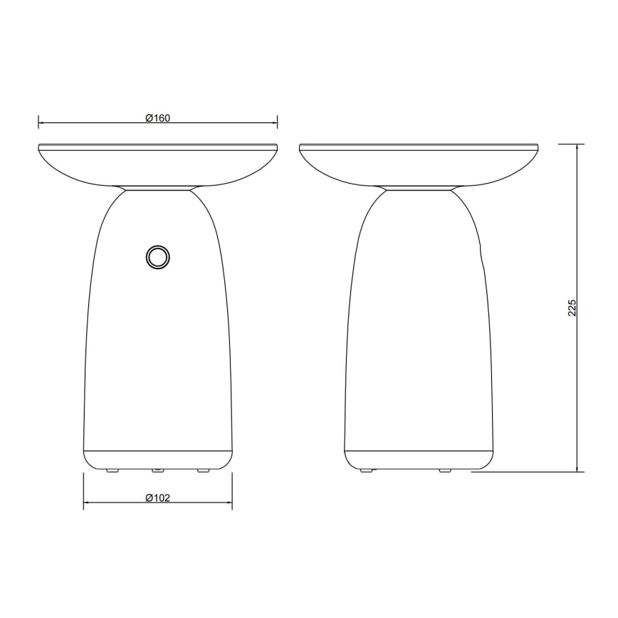 Globo - LED dimmbare Solar-Touchlampe LED/10W/3,7V IP54 3600 mAh schwarz