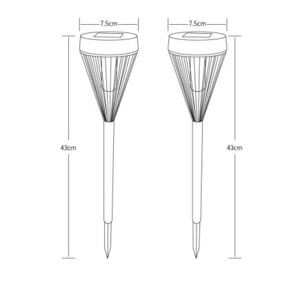 Globo - SET 2x LED-Solarleuchte LED/0,1W/1,2V IP44