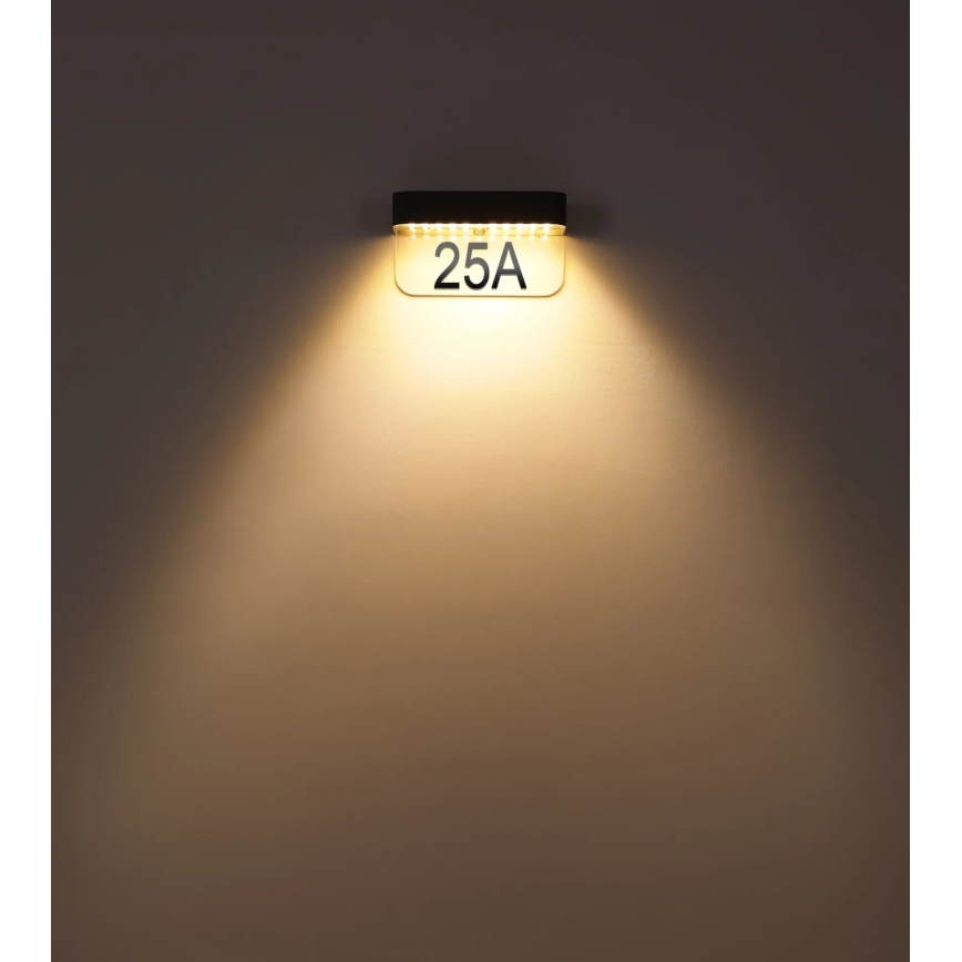 Globo - LED-Solar-Hausnummer LED/6W/3,7V IP54 1800 mAh