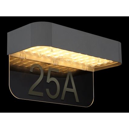 Globo - LED-Solar-Hausnummer LED/6W/3,7V IP54 1800 mAh