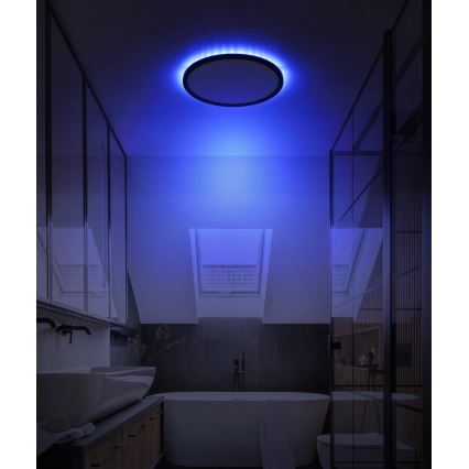 Globo - LED RGB Dimmbare Deckenleuchte für Badezimmer LED/18W/230V 3000-6000K + Fernbedienung IP44 schwarz