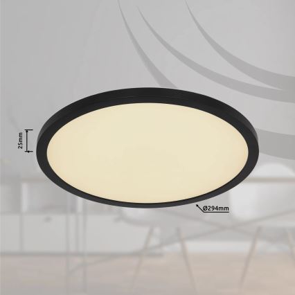Globo - LED RGB Dimmbare Deckenleuchte für Badezimmer LED/18W/230V 3000-6000K + Fernbedienung IP44 schwarz
