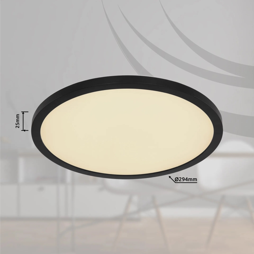 Globo - LED RGB Dimmbare Deckenleuchte für Badezimmer LED/18W/230V 3000-6000K + Fernbedienung IP44 schwarz