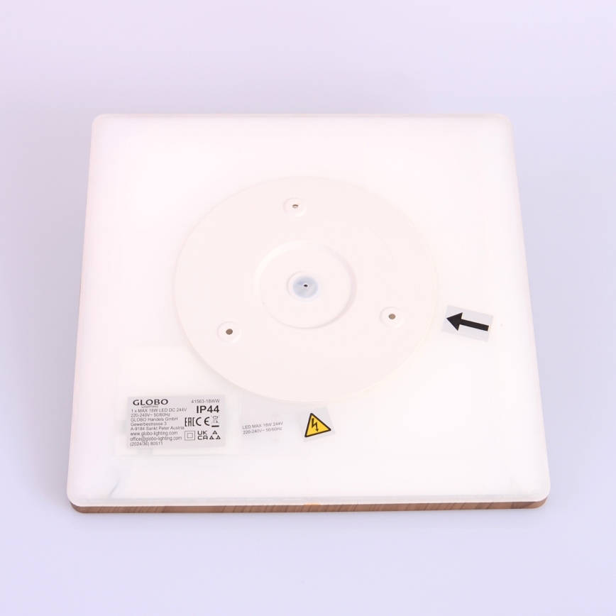 Globo - Dimmbare LED-Deckenleuchte für das Badezimmer LED/18W/230V 29,4x29,4 cm IP44 braun