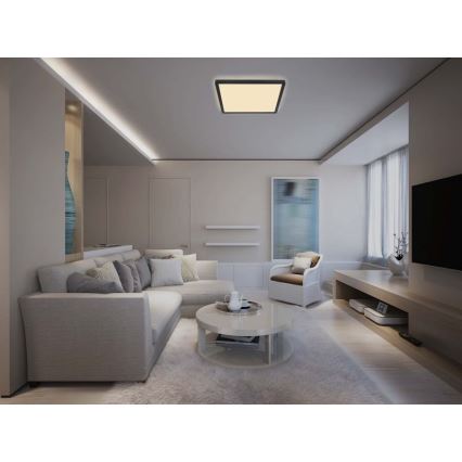 Globo - LED dimmbare Badezimmer-Deckenleuchte LED/24W/230V 42x42 cm IP44 schwarz