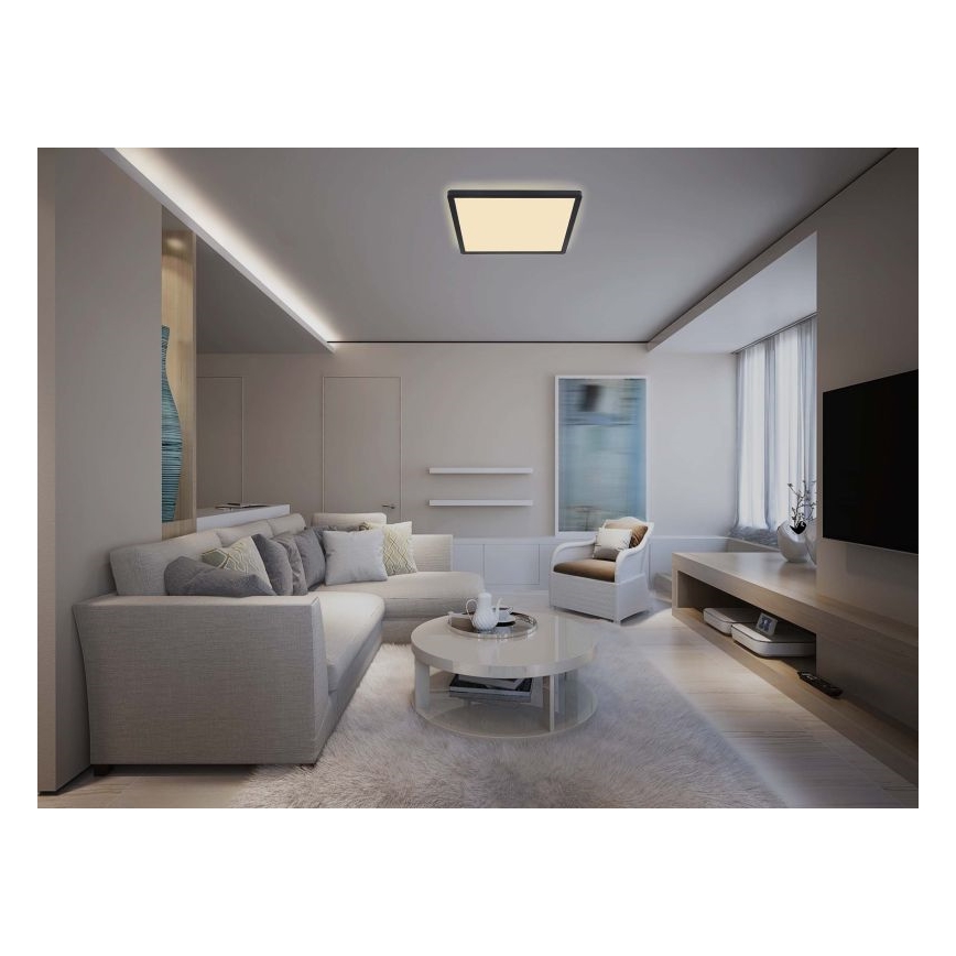 Globo - LED dimmbare Badezimmer-Deckenleuchte LED/24W/230V 42x42 cm IP44 schwarz