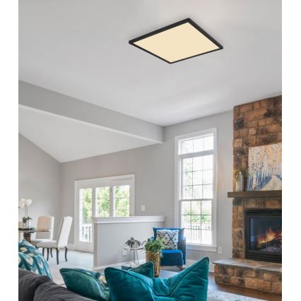 Globo - LED dimmbare Badezimmer-Deckenleuchte LED/24W/230V 42x42 cm IP44 schwarz